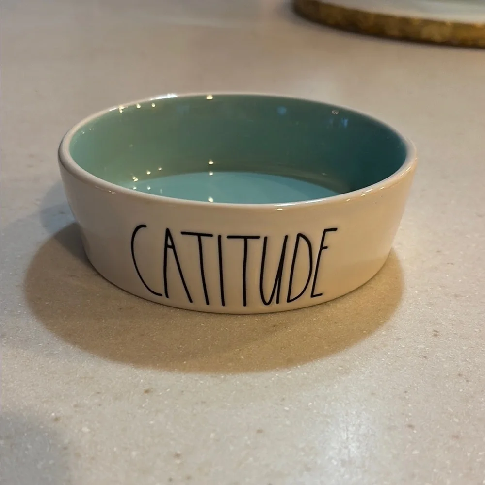 Catitude Ceramic Pet Bowl - White and Blue